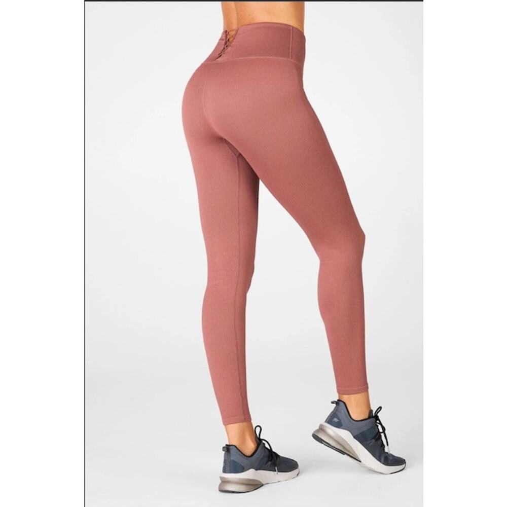 NWT Fabletics High Waisted Seamless Lace Up Leggings M
